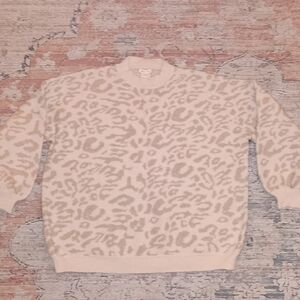 Main Strip Brand Animal Print Super Soft Tan Beige Sweater